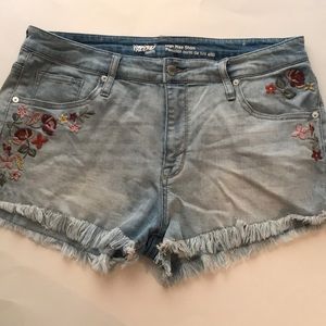 Mossimo Floral Denim Shorts
